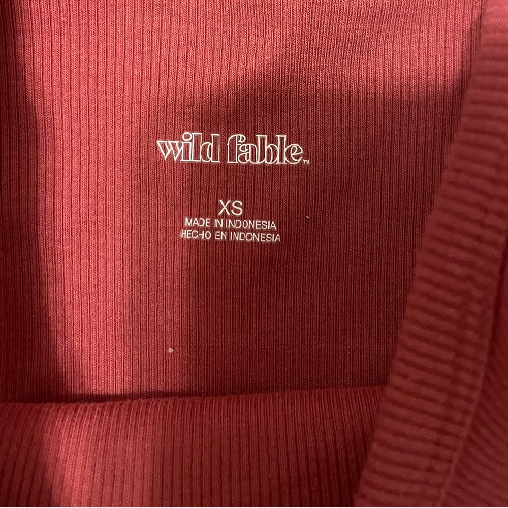 Wild Fable Ribbed Crop Top - Deep Red - Picture 3 of 5